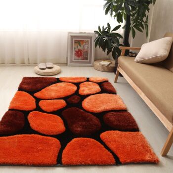 Tapis Shaggy 3D galets en terre cuite - Hawaï - 240x330cm (8'x11'3") 2