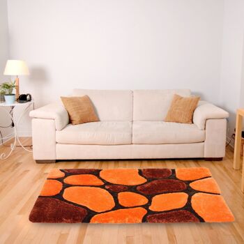 Tapis Shaggy 3D galets en terre cuite - Hawaï - 240x330cm (8'x11'3") 4