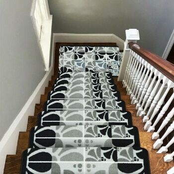 Tapis d'escalier / tapis de cuisine gris - Marguerite (tailles personnalisées disponibles) - 2'2"x3'FT (66x91cm) 4