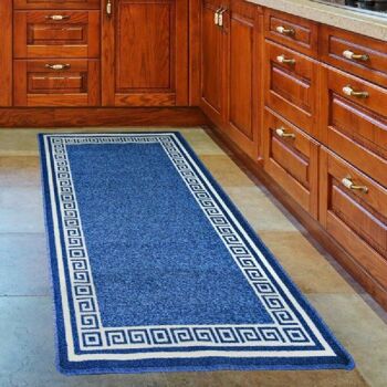 Tapis d'escalier bleu / tapis de cuisine - Luna (tailles personnalisées disponibles) - 40x60cm (1'4"x2') 3