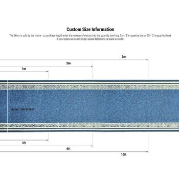 Tapis d'escalier bleu / tapis de cuisine - Luna (tailles personnalisées disponibles) - 66 cm x longueur - pi (personnalisé) 8