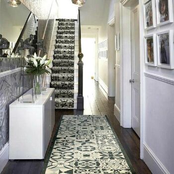 Tapis d'escalier / tapis de cuisine gris - carreaux (tailles personnalisées disponibles) - 2'2"x15'FT (66x457cm) 3