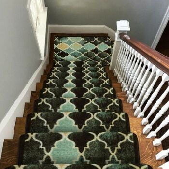 Tapis d'escalier / tapis de cuisine bleu sarcelle - décor (tailles personnalisées disponibles) - 2'2"x3'FT (66x91cm) 5