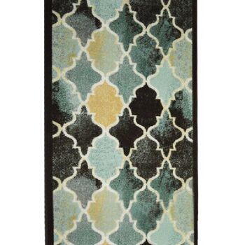 Tapis d'escalier / tapis de cuisine bleu sarcelle - décor (tailles personnalisées disponibles) - 2'2"x10'FT (66x305cm) 2