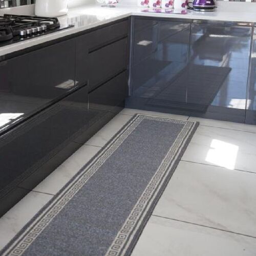 Grey Stair Runner / Kitchen Mat - Luna (Custom Sizes Available) - 50x80cm (1'8"x2'4")