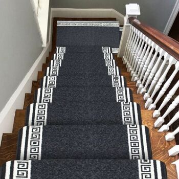 Tapis d'escalier noir / tapis de cuisine - Luna (tailles personnalisées disponibles) - 40x60cm (1'4"x2') 3
