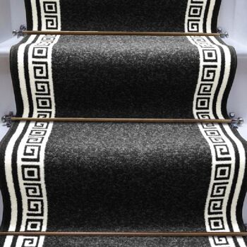 Tapis d'escalier noir / tapis de cuisine - Luna (tailles personnalisées disponibles) - 40x60cm (1'4"x2') 4