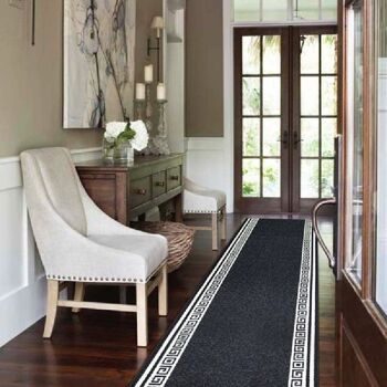 Tapis d'escalier noir / tapis de cuisine - Luna (tailles personnalisées disponibles) - 40x60cm (1'4"x2') 5