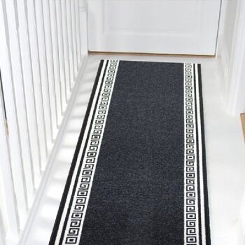 Tapis d'escalier noir / tapis de cuisine - Luna (tailles personnalisées disponibles) - 40x60cm (1'4"x2') 7