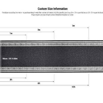 Tapis d'escalier noir / tapis de cuisine - Luna (tailles personnalisées disponibles) - 40x60cm (1'4"x2') 10
