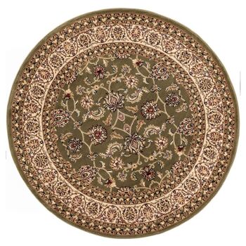 Tapis Floral Traditionnel Vert - Virginia - 120cm Circulaire 6