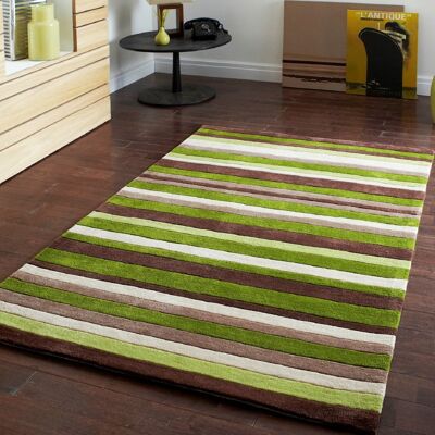 Green Stripes Rug - Missouri - 80x150cm (2'6"x5')