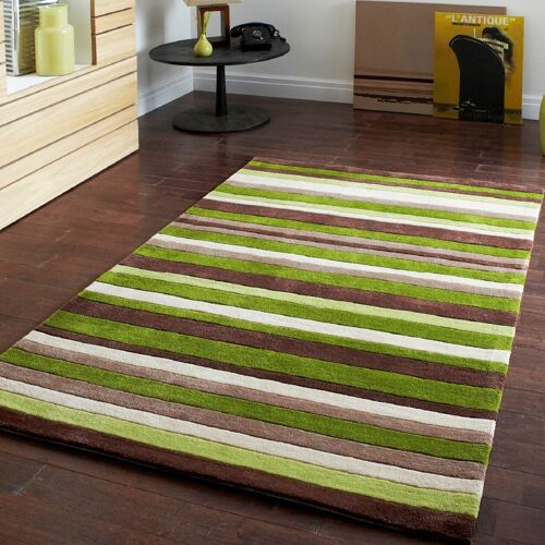 Green Stripes Rug - Missouri - 120x160cm (4'x5'2")