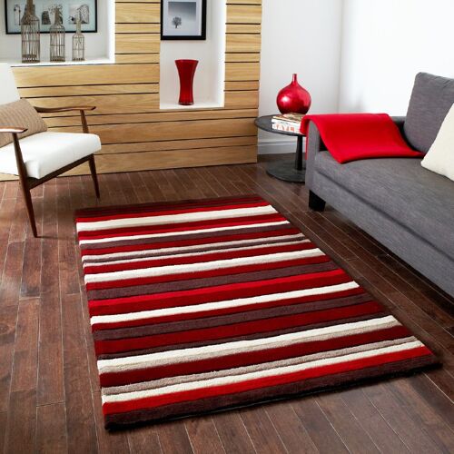 Red Stripes Rug - Missouri - 80x150cm (2'6"x5')