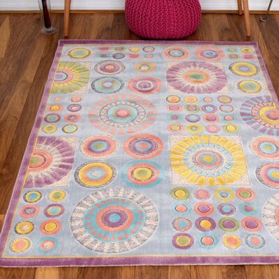 Multicoloured Modern Pattern Rug - Farrah - 160x230cm (5'4"x7'8")