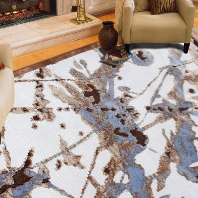 Brown Splash Chenille Traditional Rug - Farrah - 200x300cm (6'8"x9'8")