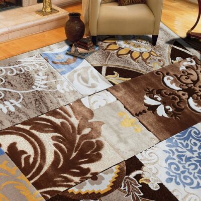 Brown Chenille Traditional Rug - Farrah - 200x300cm (6'8"x9'8")