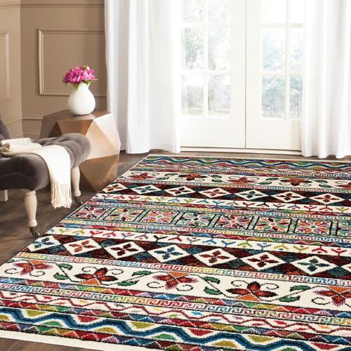 Muliticoloured Collage Rug - Rainbow - 60x110cm (2'x3'7")