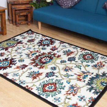 Tapis Floral Crème - Arc-en-Ciel - 120x170cm (4'x5;8") 3