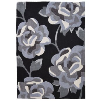Tapis Fleur Noir - Nevada - 150x230cm (5'x7'8") 2