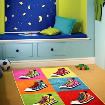 Tapis Design Chaussures Enfant Multicolore - Floride - 120x170cm (4'x5;8") 3
