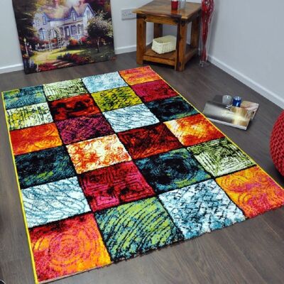 Multicolour Artistic Multi Box Rug - Florida - 60x110cm (2'x3'7")