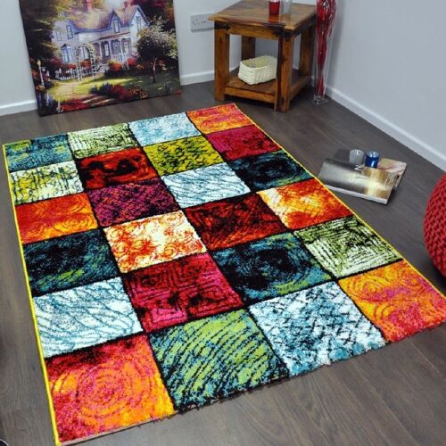 Multicolour Artistic Multi Box Rug - Florida - 120x170cm (4'x5;8")