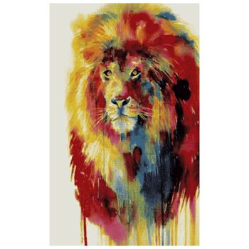 Tapis Lion Artistique Multicolore - Floride - 80x150cm (2'8"x5") 2