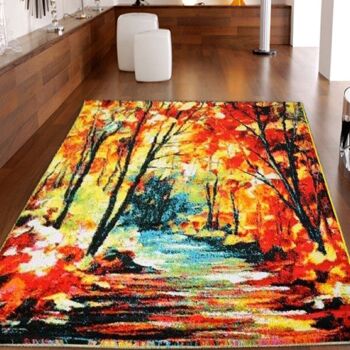 Tapis d'automne artistique multicolore - Floride - 60x110cm (2'x3'7") 2