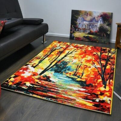 Multicolour Artistic Fall Rug - Florida - 80x150cm (2'8"x5")