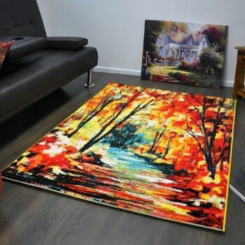 Tapis d'automne artistique multicolore - Floride - 160x230cm (5'4"x7'8") 1