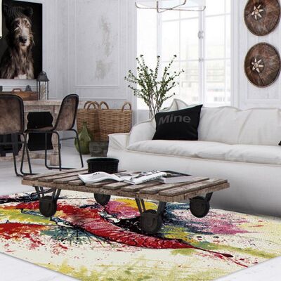 Multicolour Artistic Elephant Rug - Florida - 120x170cm (4'x5;8")