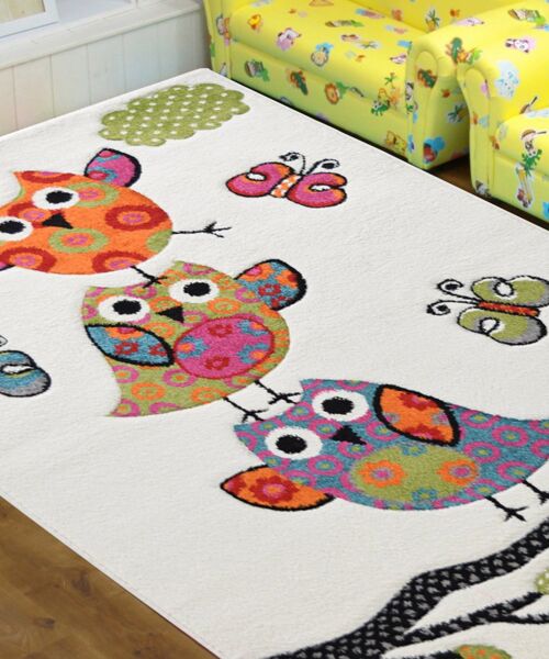 White Owl Children Rug - Alaska - 160x230cm (5'4"x7'8")