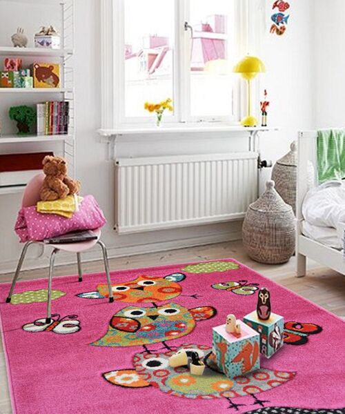 Pink Owl Children's Rug - Alaska - 160x230cm (5'4"x7'8")