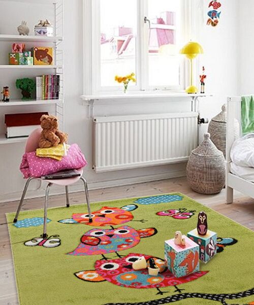 Green Owl Children's Rug - Alaska - 80x150cm (2'8"x5")