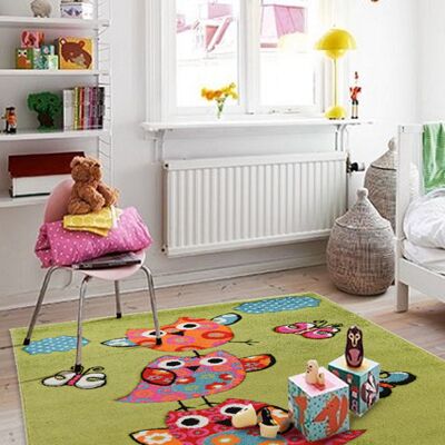 Green Owl Children's Rug - Alaska - 80x150cm (2'8"x5")