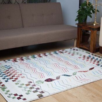 Tapis Ondes Crème - Arc-en-ciel - 200x290cm (6'8"x9'7") 4