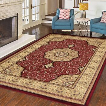 Tapis Victorien Rouge - Washington - 60x110cm (2'x3'7") 1