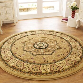 Tapis Victorien Beige - Washington - Cercle 120cm 4