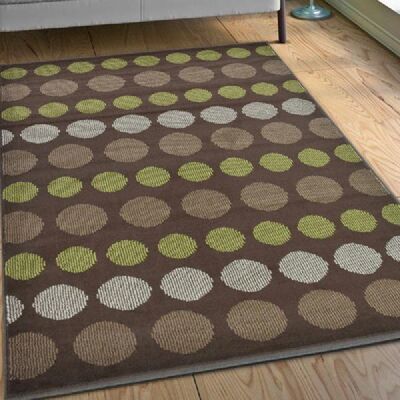 Choco and Lime Spots Rug - Texas - 80x150cm (2'8"x5')