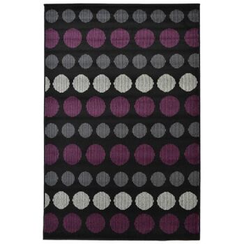 Tapis à pois noirs et violets - Texas - 60x110cm (2'x3'7") 1