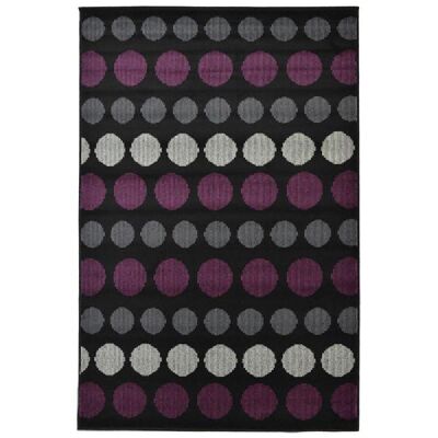 Black and Violet Spots Rug - Texas - 160x225cm (5'4"x7'3")