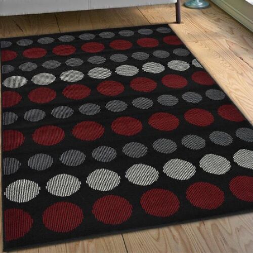 Black and Red Spots Rug - Texas - 60x225cm (2'x7'3")