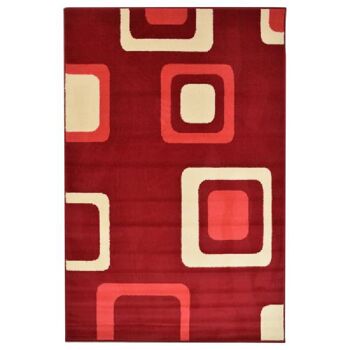 Tapis rouge à motifs en boîte, Texas, 185x270 (6'6"x8'8") 2