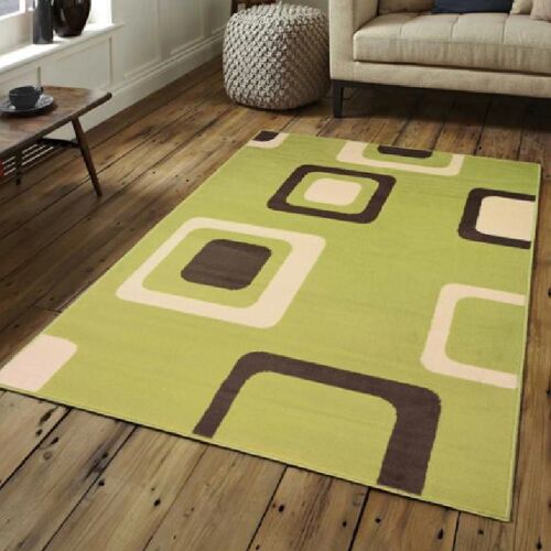 Lime Boxed Pattern Rug - Texas - 120x170cm (4'x5'8")