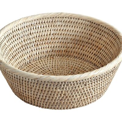 Cesta de pan Boule GM ratán blanco encalado