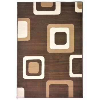 Tapis à motif en boîte marron - Texas - 80x150cm (2'8"x5') 2