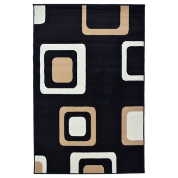 Tapis noir à motif en boîte - Texas - 60x225cm (2'x7'3") 2