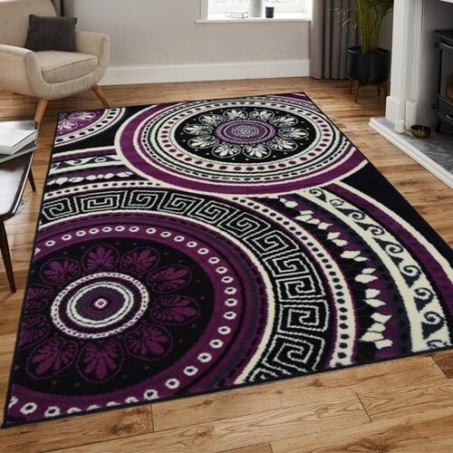 Violet Circle Mandala Pattern Rug - Texas - 60x110cm (2'x3'7")