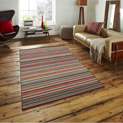 Multi Choco Lines Rug - Texas - 60x110cm (2'x3'7")